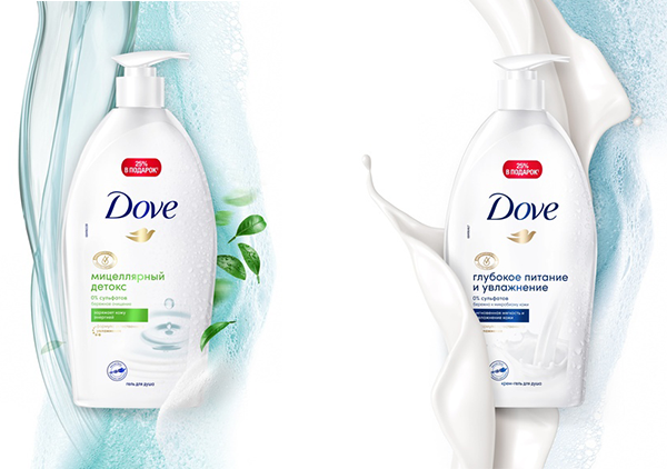 Крем-гель для душа Dove теперь и в большой упаковке 750 мл.