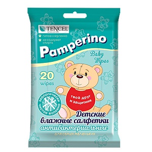 Детские влажные антибактериальные салфетки «Pamperino»!