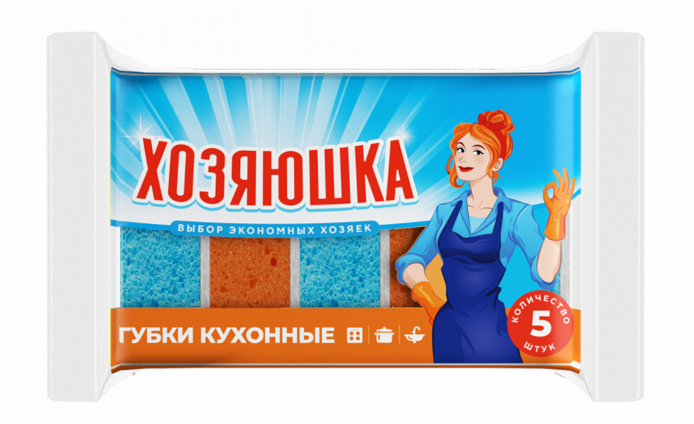 Долгожданные новинки от "Хозяюшки" - губки для мытья посуды и салфетки