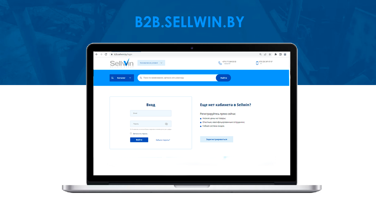 Создание интернет-платформы b2b.sellwin.by для клиентов Sellwin